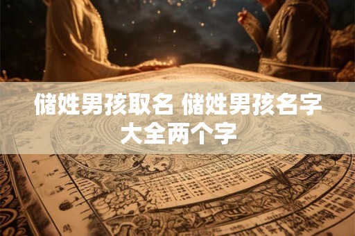储姓男孩取名 储姓男孩名字大全两个字