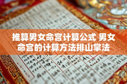 推算男女命宫计算公式 男女命宫的计算方法排山掌法