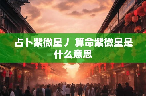 占卜紫微星丿 算命紫微星是什么意思