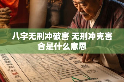 八字无刑冲破害 无刑冲克害合是什么意思