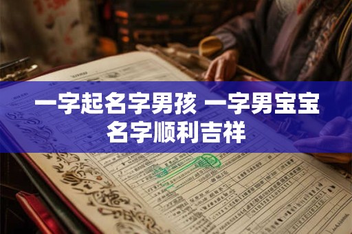一字起名字男孩 一字男宝宝名字顺利吉祥