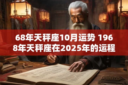 68年天秤座10月运势 1968年天秤座在2025年的运程