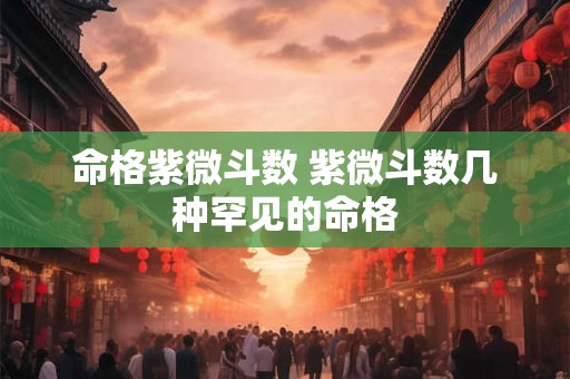 命格紫微斗数 紫微斗数几种罕见的命格 命格紫微斗数 紫微斗数几种罕见的命格