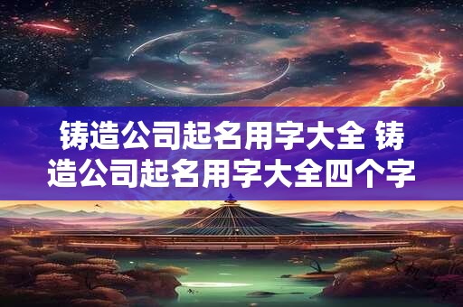 铸造公司起名用字大全 铸造公司起名用字大全四个字