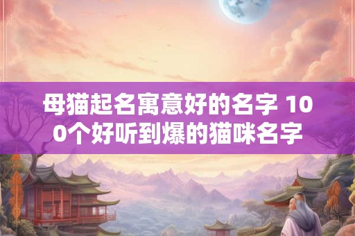 母猫起名寓意好的名字 100个好听到爆的猫咪名字