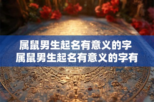 属鼠男生起名有意义的字 属鼠男生起名有意义的字有那些