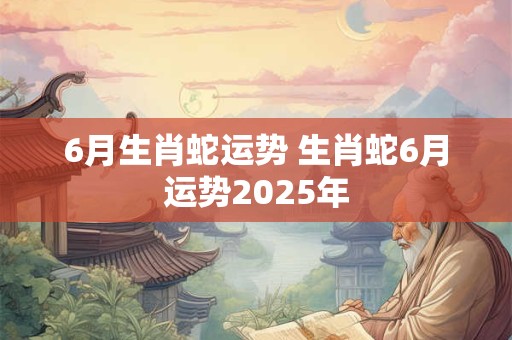 6月生肖蛇运势 生肖蛇6月运势2025年