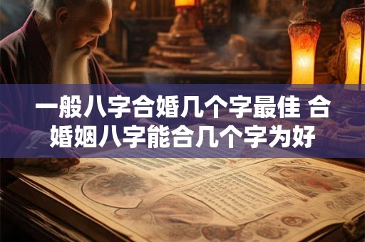 一般八字合婚几个字最佳 合婚姻八字能合几个字为好