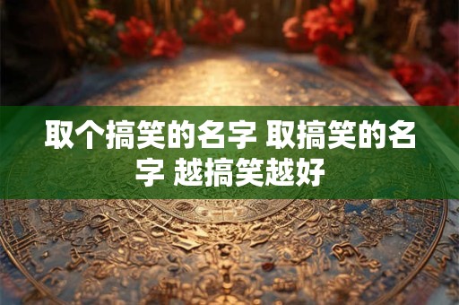 取个搞笑的名字 取搞笑的名字 越搞笑越好