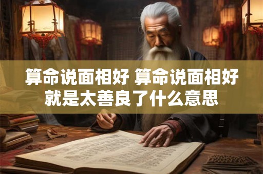 算命说面相好 算命说面相好就是太善良了什么意思