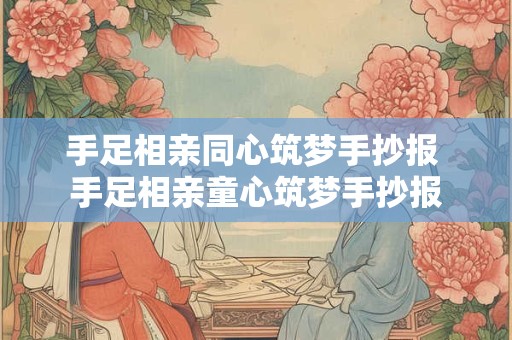 手足相亲同心筑梦手抄报 手足相亲童心筑梦手抄报