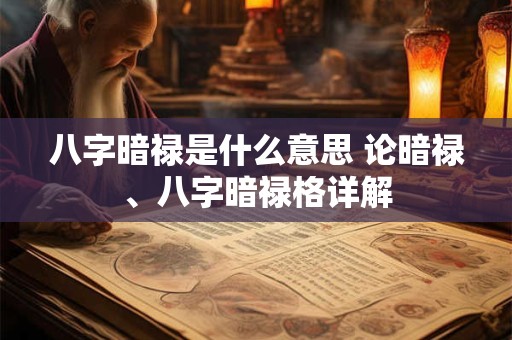八字暗禄是什么意思 论暗禄、八字暗禄格详解