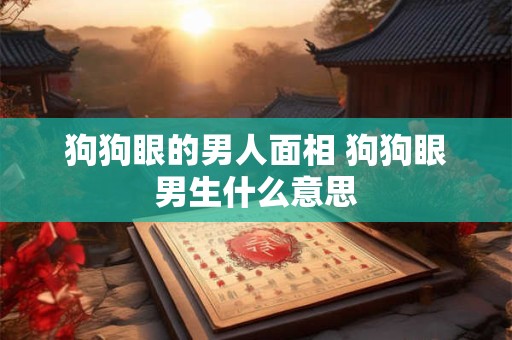 狗狗眼的男人面相 狗狗眼男生什么意思