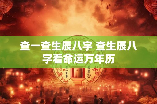 查一查生辰八字 查生辰八字看命运万年历