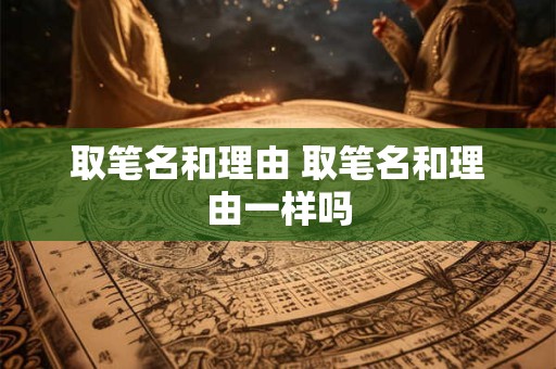 取笔名和理由 取笔名和理由一样吗
