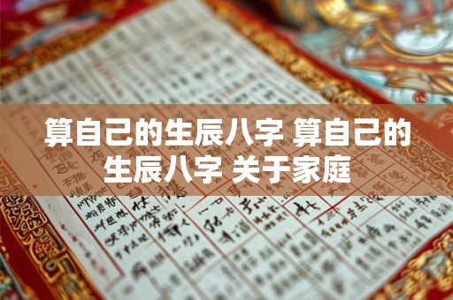 算自己的生辰八字 算自己的生辰八字 关于家庭