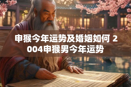申猴今年运势及婚姻如何 2004申猴男今年运势