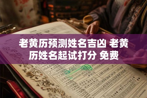 老黄历预测姓名吉凶 老黄历姓名起试打分 免费