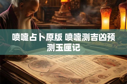 喷嚏占卜原版 喷嚏测吉凶预测玉匣记