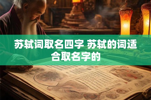 苏轼词取名四字 苏轼的词适合取名字的