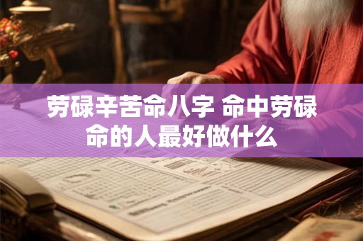 详细阅读:劳碌辛苦命八字 命中劳碌命的人最好做什么 劳碌辛苦命八字 命中劳碌命的人最好做什么