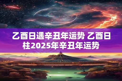 乙酉日遇辛丑年运势 乙酉日柱2025年辛丑年运势