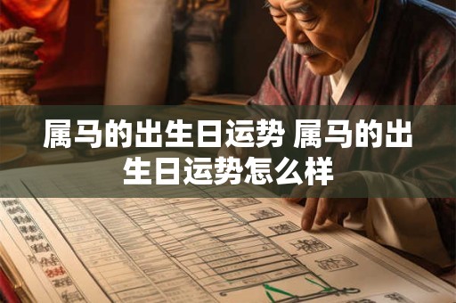 属马的出生日运势 属马的出生日运势怎么样
