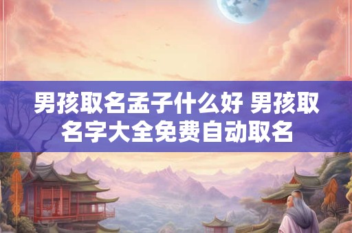 男孩取名孟子什么好 男孩取名字大全免费自动取名
