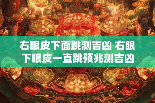 右眼皮下面跳测吉凶 右眼下眼皮一直跳预兆测吉凶
