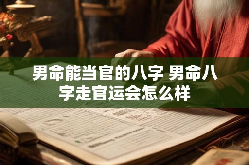 男命能当官的八字 男命八字走官运会怎么样