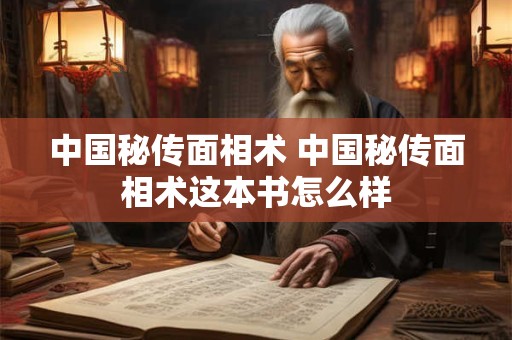 中国秘传面相术 中国秘传面相术这本书怎么样