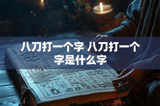 八刀打一个字 八刀打一个字是什么字