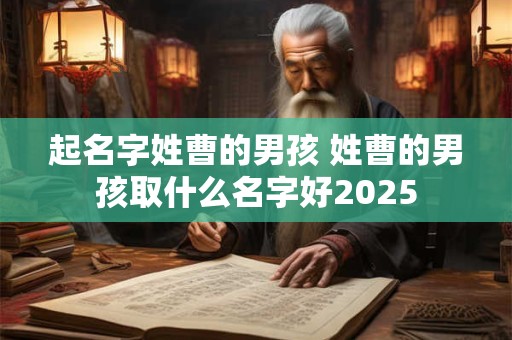 起名字姓曹的男孩 姓曹的男孩取什么名字好2025