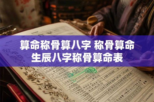 算命称骨算八字 称骨算命生辰八字称骨算命表