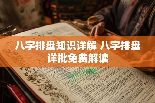 八字排盘知识详解 八字排盘详批免费解读