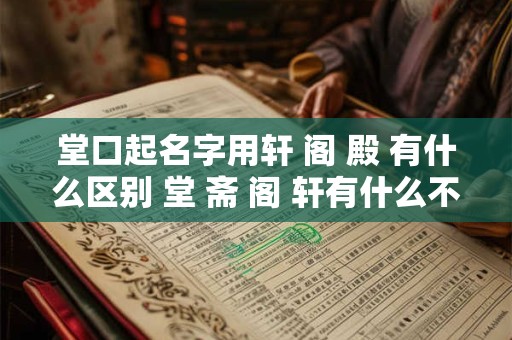 堂口起名字用轩 阁 殿 有什么区别 堂 斋 阁 轩有什么不同