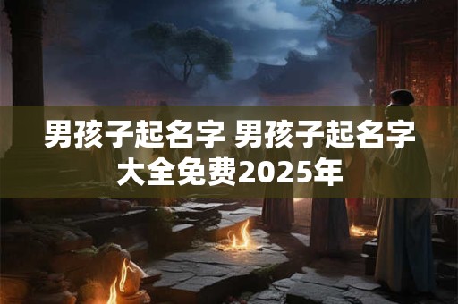 男孩子起名字 男孩子起名字大全免费2025年