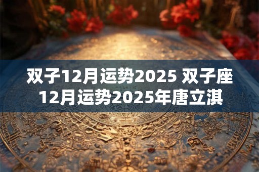 双子12月运势2025 双子座12月运势2025年唐立淇