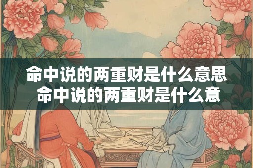 命中说的两重财是什么意思 命中说的两重财是什么意思呢