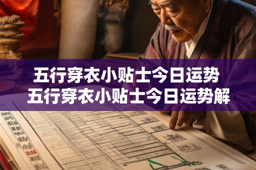 五行穿衣小贴士今日运势 五行穿衣小贴士今日运势解析