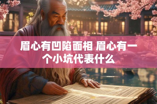 眉心有凹陷面相 眉心有一个小坑代表什么