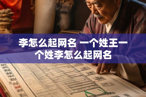 李怎么起网名 一个姓王一个姓李怎么起网名