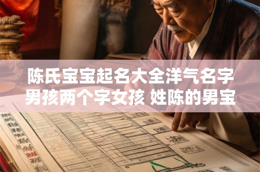 陈氏宝宝起名大全洋气名字男孩两个字女孩 姓陈的男宝宝取名大全2025两个字