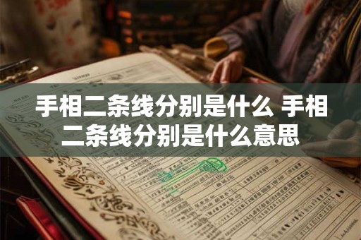 手相二条线分别是什么 手相二条线分别是什么意思