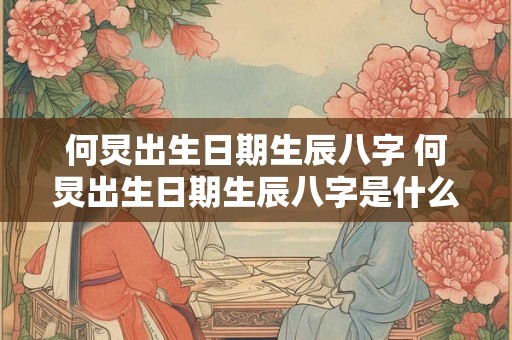 何炅出生日期生辰八字 何炅出生日期生辰八字是什么