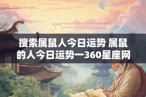 搜索属鼠人今日运势 属鼠的人今日运势一360星座网