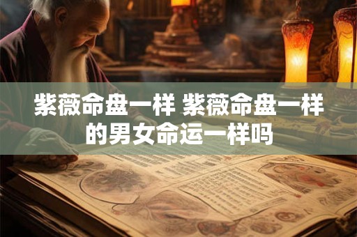 紫薇命盘一样 紫薇命盘一样的男女命运一样吗