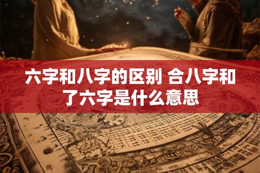 六字和八字的区别 合八字和了六字是什么意思