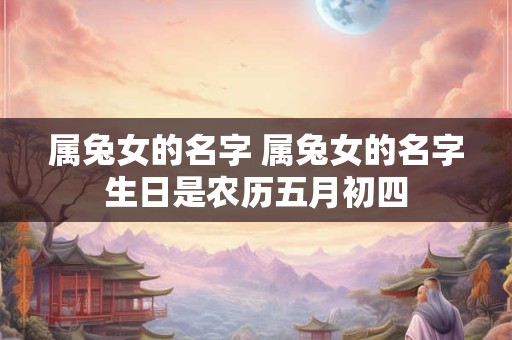 属兔女的名字 属兔女的名字生日是农历五月初四
