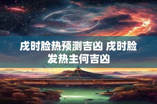 戌时脸热预测吉凶 戌时脸发热主何吉凶